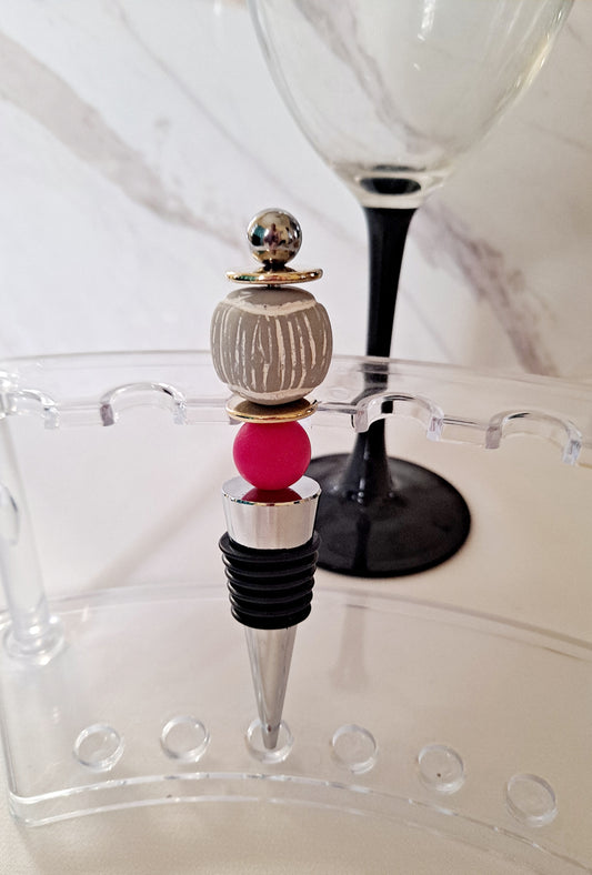 Pink wine stopper