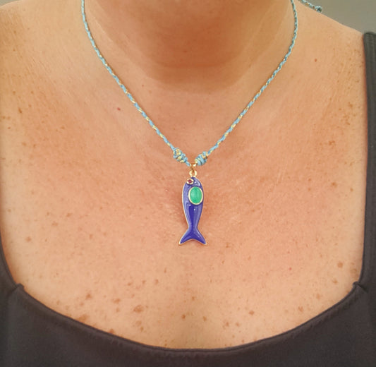 Blue Fish Necklace